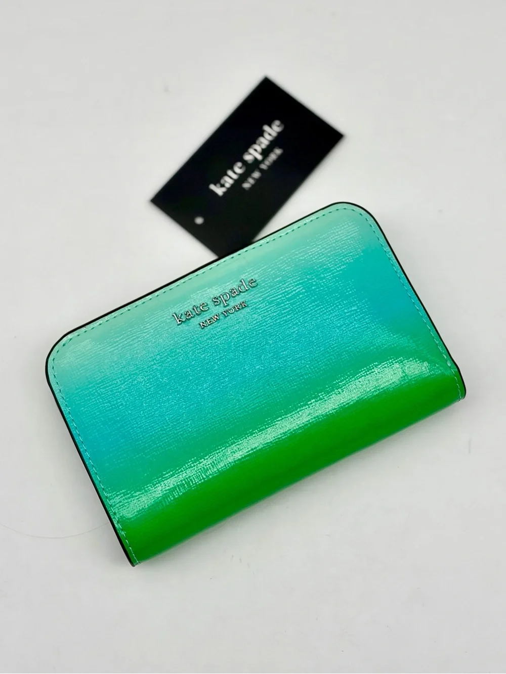 Kate Spade Morgan Ombré Compact Wallet in Mint Liqueur Multi Green